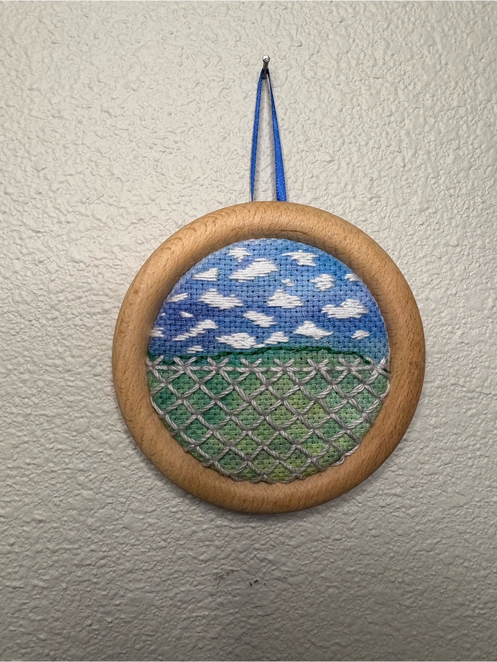 Handmade Embroidery and Watercolor Framed Artwork
